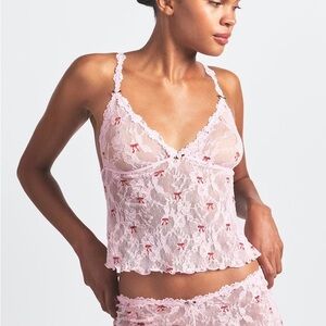Pink Lace Camisole and Shorts Set